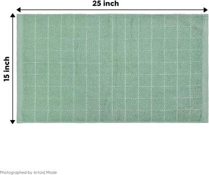 Artoid Mode Checkered Designed Cotton Light Green Terry Kitchen Dish Towels - Image 7