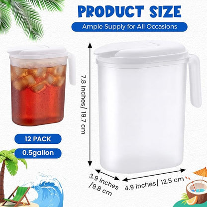 12 Pcs 2 Quart / 0.5 Gallon Plastic Pitchers - Image 2