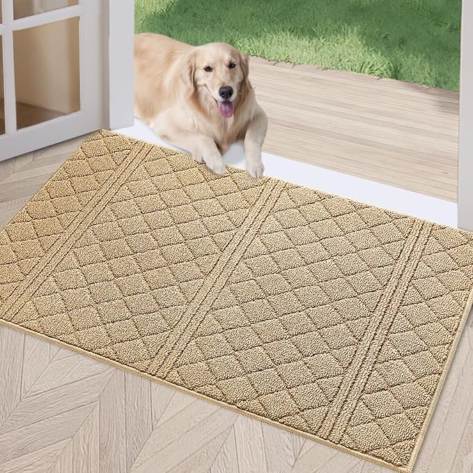 REFETONE Indoor Doormat, Front Back Door Mat 32"x40" Absorbent Rubber Backing by Refetone