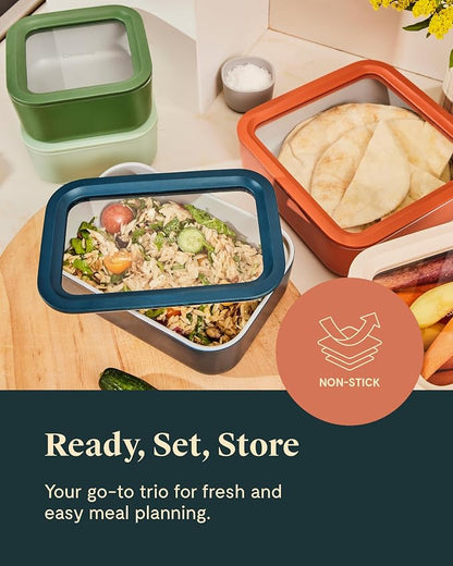 Caraway 3pc Glass Food Storage Set - Image 5