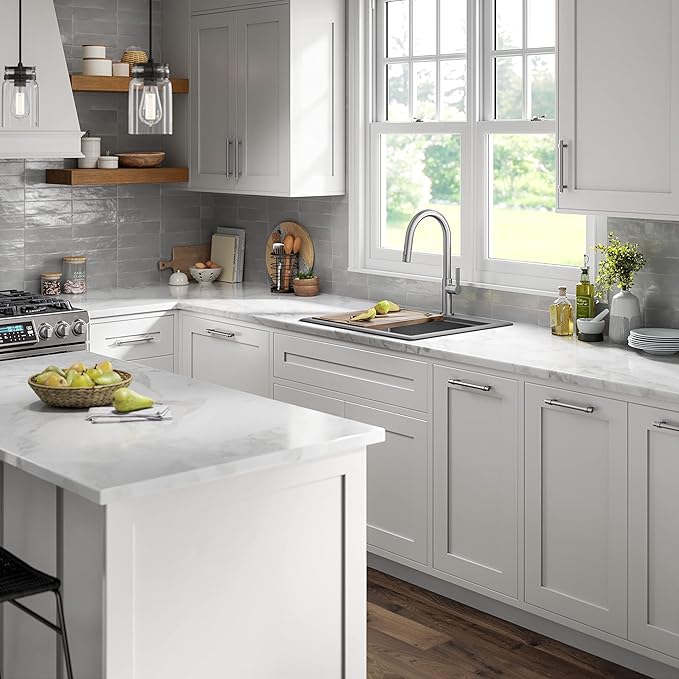 KRAUS Bellucci 25-inch Granite Workstation Drop In Top Mount Single Bowl Kitchen Sink in Metallic Grey with Accessories, KGTW12-25MGR