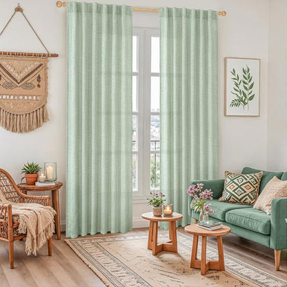 YoungsTex Sage Green Curtains 80 Inch Length - Image 2