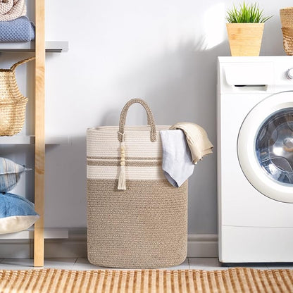 Woven Laundry Basket for Clothes, 100 L Large Rectangle Laundry Hampers - Image 2