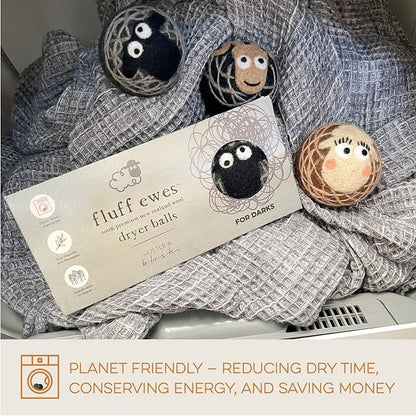 Fluff Ewes Wool Dryer Balls 3 Pack Premium New Zealand Wool Laundry Balls - Image 8