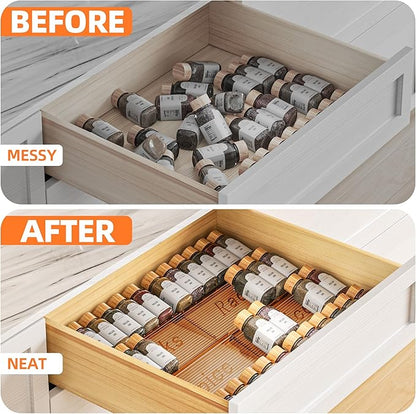 MUDEELA Clear Spice Drawer Organizer, 4 Tier- 2 Set Spice Rack - Image 3
