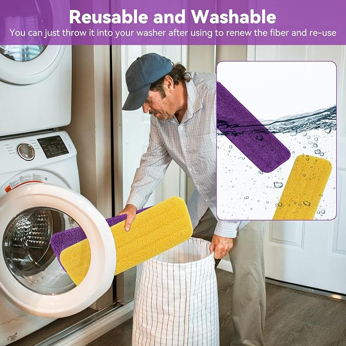 16.5 inch Microfiber Mop Pads for Rubbermaid Reveal Spray Mop and Any 16.5" - Image 4