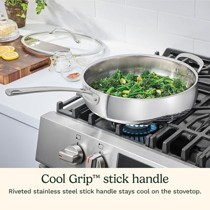 Cuisinart PureClad™ Triple Ply Stainless Steel 5.5 Qt. Saute Pan w/Cover - Image 6