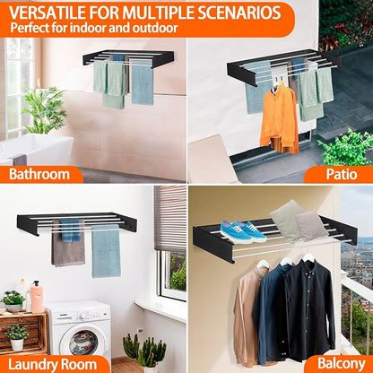 FOCHIER F Laundry Drying Rack Wall Mounted Clothes Drying Rack Collapsible - Image 4