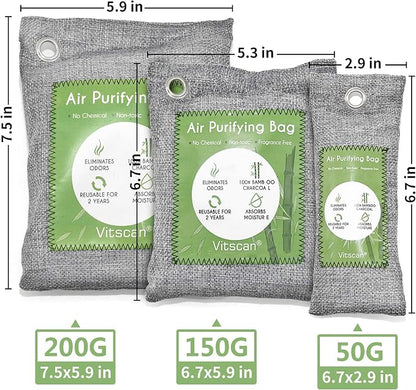 8 Pack Bamboo Charcoal Air Purifying Bag, Activated Charcoal Bags Odor Absorber - Image 9
