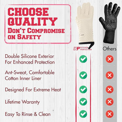 KITCHEN PERFECTION XL Silicone Smoker Oven Gloves - Image 9