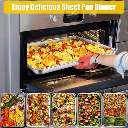 Homikit 2 Pack Baking Sheet, 18” x 13” Stainless Steel Large Cookie Pan Set - Image 5