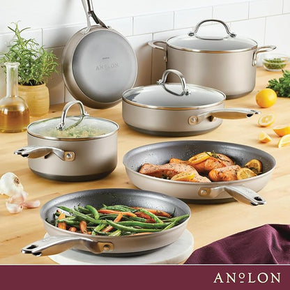 Anolon Achieve Hard Anodized Nonstick Cookware Pots and Pans Set, 9 Piece - Image 9