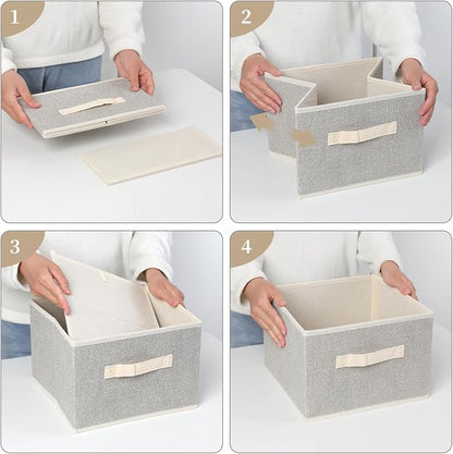 Storage Baskets, 11-Inch Woven Fabric Bins, Storage Cubes - Image 4