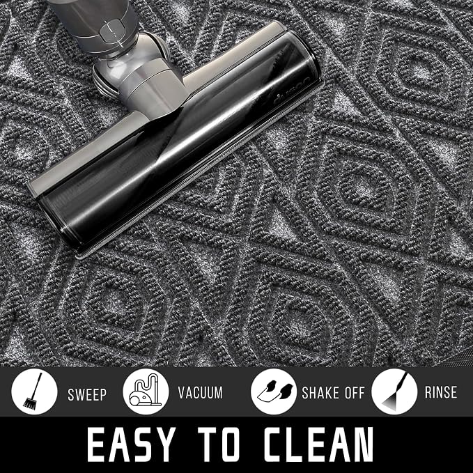 Yimobra Modern Grey 60 x 36 Inch Waterproof Doormat, Non Slip, Stain & Fade - Image 6
