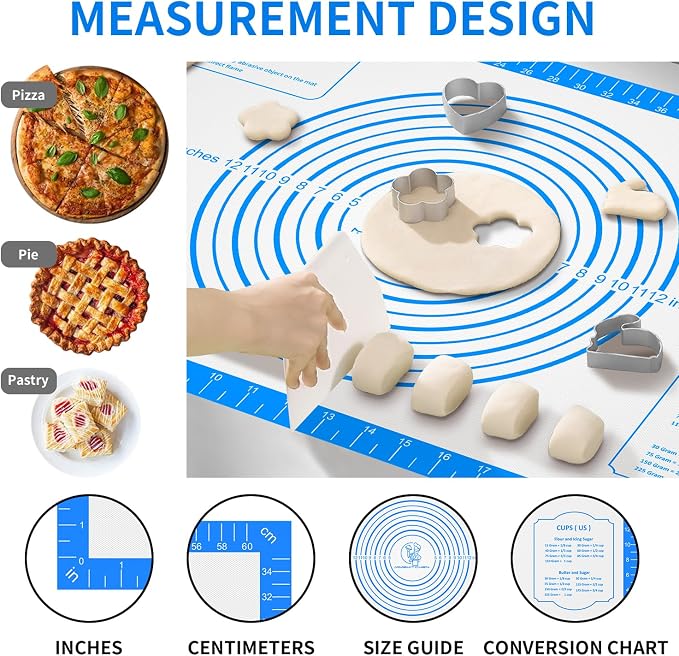 Silicone Pastry Mat for Dough Rolling, Silicone Baking Mat - Image 4