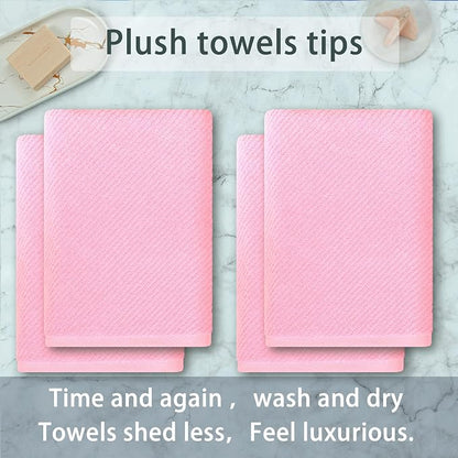 VOOVA & MOVAS Pink Bath Towels Set of 4, Large 30" x 56" - Image 3