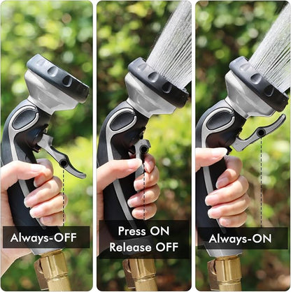 RESTMO Hose Nozzle with Easy Self-Lock Trigger, Heavy Duty Metal Water Hose - Image 2