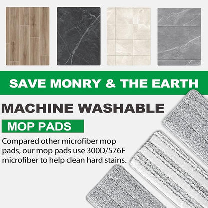 Flat Mop Pads, 5 Pack 13" X 4.9" Flat Mop Microfiber Mop Head/Refill/Pad - Image 6