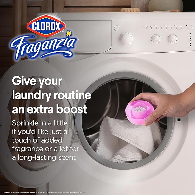 Clorox Fraganzia Laundry Scent Booster Crystals in Spring Scent - Scented In-Wash Freshener Beads for Fresh, Clean, Great Smelling Clothes and Linens, 70 Oz