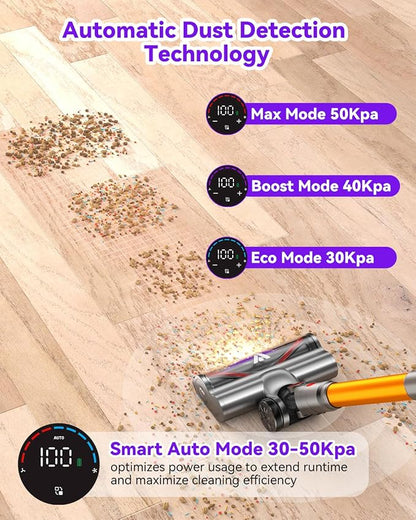 Coovy Cordless Vacuum Cleaner SU7, 580W 50Kpa 75 Minutes Runtime Stick Vacuum - Image 4