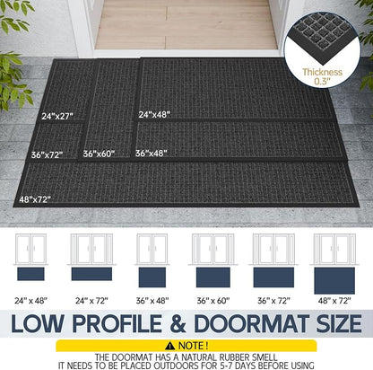 Indoor Outdoor Front Door Mats, Garage Entrance, Stain and Fade Resistant - Image 2