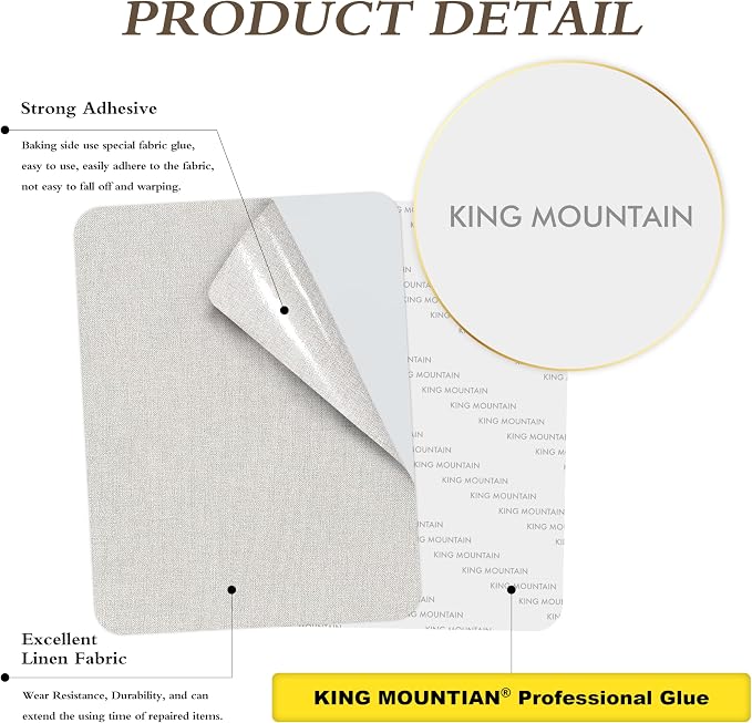KING MOUNTAIN Fine Linen Repair Patches, Self-Adhesive Fabric, 8X11 Inch 2 PCS - Image 2