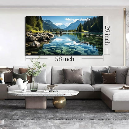 GUGIKA Landscape Wall Art for Living Room, Mountain and Lake Wall-Decor for - Image 7