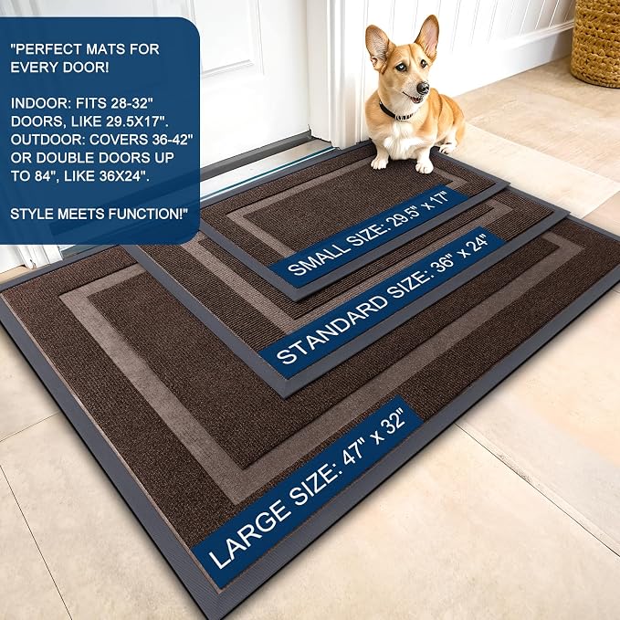OLANLY Front Door Mat Indoor Outdoor Entrance, Waterproof All-Season, - Image 2