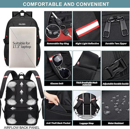 Lunch Bag Backpack, Insulated Cooler Lunch Box Backpack, Extra Large 17inch Travel Laptop Backpack 50L with USB Charging Port, Water Resistant Big work Backpack for Men Women , Grey