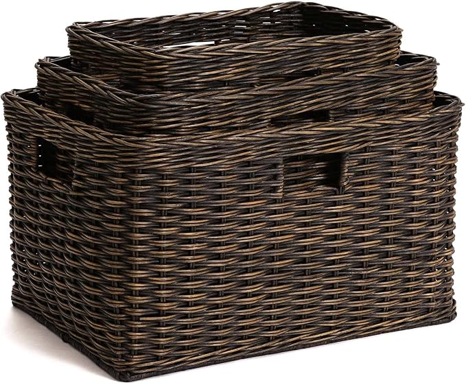 The Basket Lady Tall Rectangular Wicker Storage Basket, 20 in L x 13 in W x 11 - Image 5