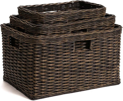 The Basket Lady Tall Rectangular Wicker Storage Basket, 20 in L x 13 in W x 11 - Image 5