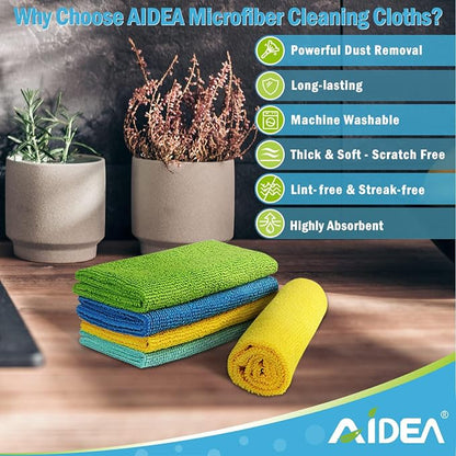 AIDEA Microfiber Cleaning Cloth, All Purpose Microfiber Towels, Absorbent - Image 2