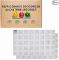 2 Pack Refrigerator Deodorizer, Outperforms Baking Soda Fridge Deodorizer, Odor Eliminator for Fridge & Freezer, Refrigerator Air Freshener And Moisture Absorbers Pad