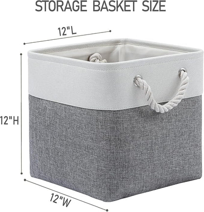 12 x 12 Inch Cube Storage Bins, 6 Pack Large Collapsible Fabric Storage Bin - Image 4