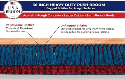 36" Heavy Duty Outdoor Push Broom - Image 5