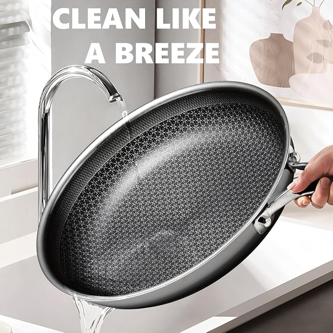 OATOFP Non Stick Frying Pans Set, Hybrid Skillet Set Nonstick, Pans - Image 4