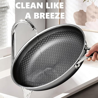 OATOFP Non Stick Frying Pans Set, Hybrid Skillet Set Nonstick, Pans - Image 4
