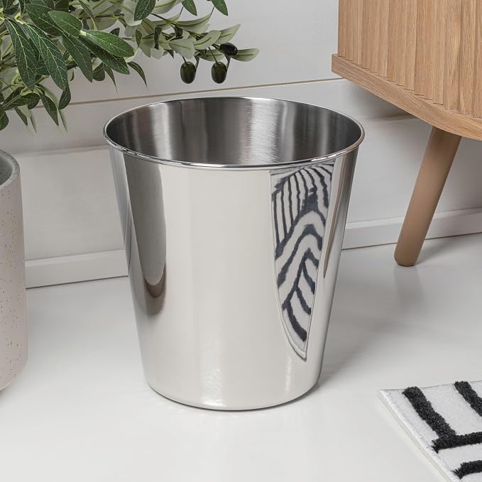 happimess HPM1113D-SET2 Nolan Modern Classic Smooth Steel 2 Gal Waste Bin - Image 2