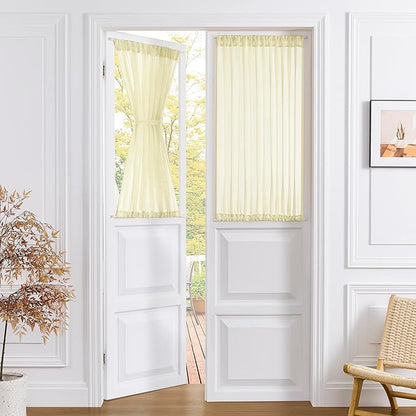 Tollpiz Sheer Door Curtains Closet Linen Textured Curtain Sheers Doorway Light by Tollpiz