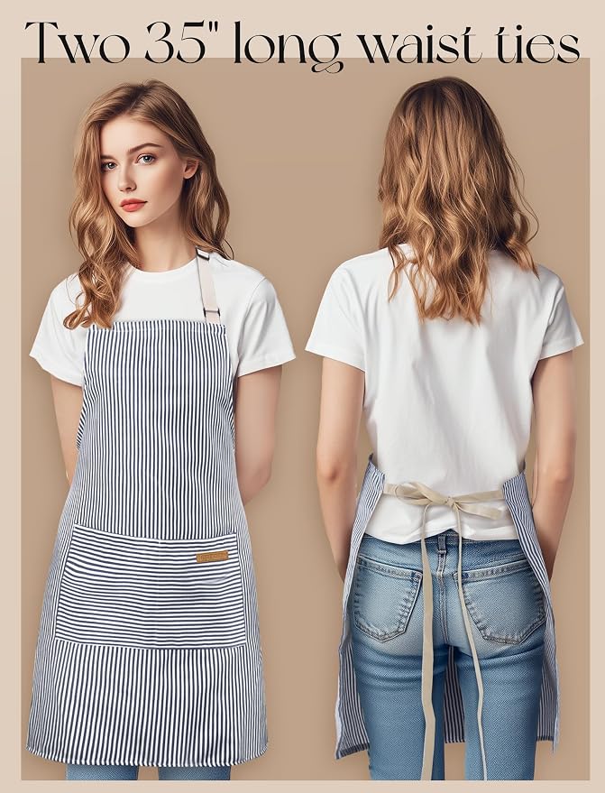 Cardkiss 2 Pack Kitchen Cooking Aprons, Soft Aprons - Image 4