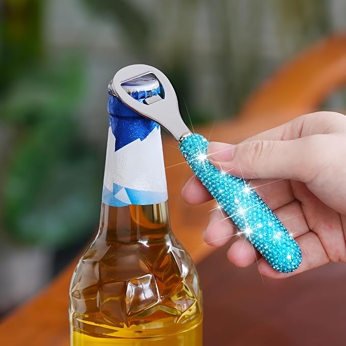 Handcrafted Pink Crystal Bling Beer Opener – Sparkle Diamond Bottle Openers - Image 6