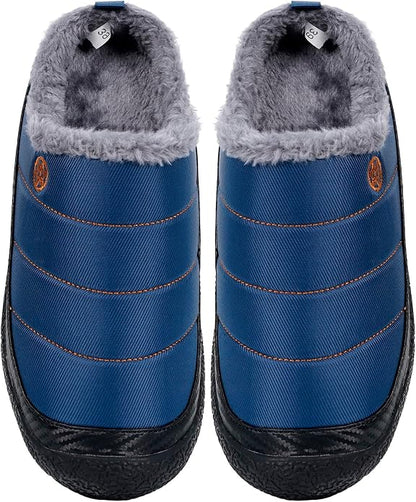 Womens Mens House Slippers Slip on Snow Winter Warm Fully Fur Lined Slippers - Image 6