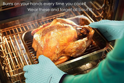 KITCHEN PERFECTION Silicone Smoker Oven Gloves -Extreme Heat Resistant BBQ - Image 3