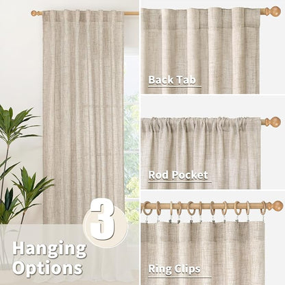 YoungsTex Short Linen Curtains 45 Inch Length - Image 5