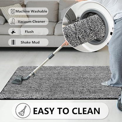 REFETONE Indoor Doormat, Front Door Mat 32"x40" Absorbent Rubber Backing Non - Image 6