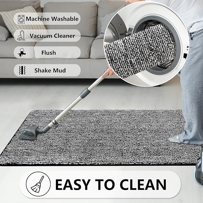 REFETONE Indoor Doormat, Front Door Mat 32"x48" Absorbent Rubber Backing Non - Image 6