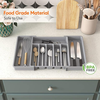 Lifewit Silverware Drawer Organizer, Expandable Utensil Tray - Image 6