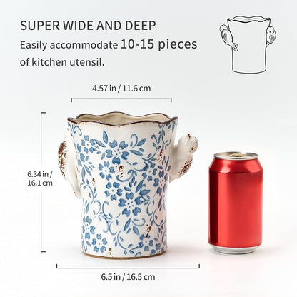 6.34"H Utensil Holder for Kitchen Counter, Modern Farmhouse Cooking Utensil - Image 2