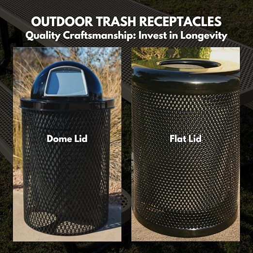 COATEDOUTDOORFURNITURE 32-Gallon Heavy-Duty Expanded Metal Round Trash - Image 4