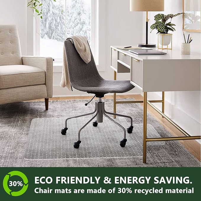 FuturHydro Desk Chair Mat for Flat to Low Pile Carpets, Transparent Mats for - Image 3